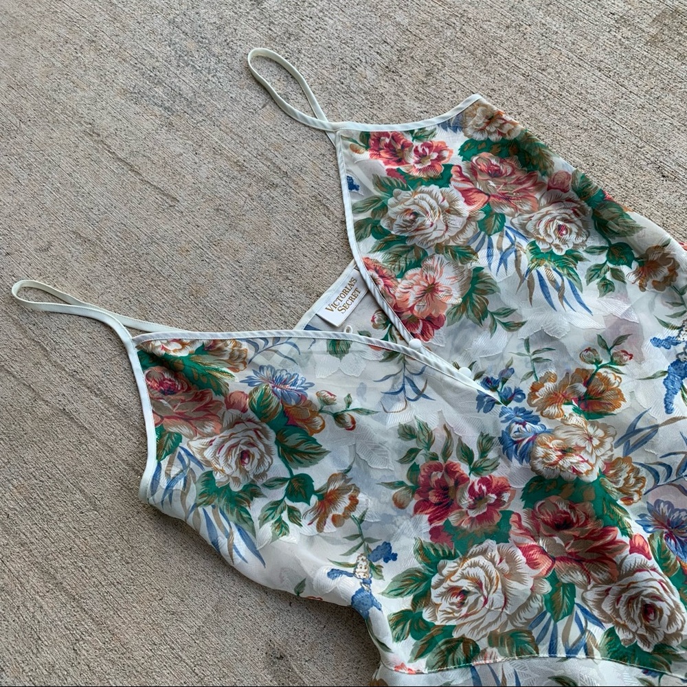 vintage victoria’s secret floral sheer bodysuit